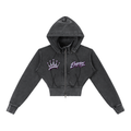 EMPIRE Women's Vintage-Washed Cropped Hoodie — Empire Chrome Tag