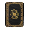 EMPIRE Greek Lion Sherpa Blanket — Golden Border Luxury Throw