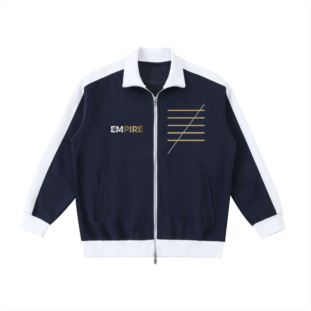 Empire Contrast Trim Stand Collar Jacket men - Imperial structure lines