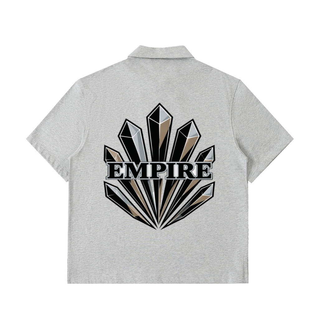EMPIRE Men’s Half-Zip Cotton Polo Shirt — Obsidian Prism
