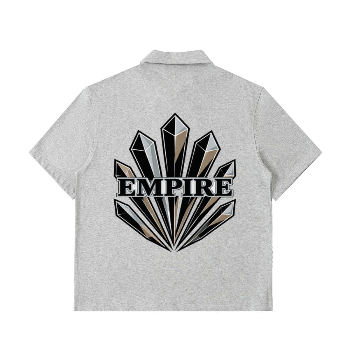 EMPIRE Men’s Half-Zip Cotton Polo Shirt — Obsidian Prism