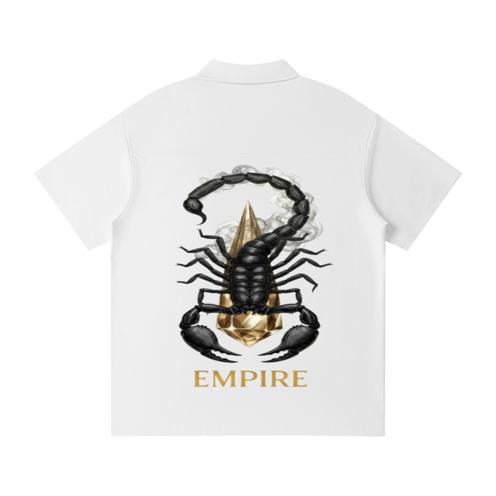 EMPIRE Men’s Quarter-Zip Polo Shirt — Meteor Scorpio