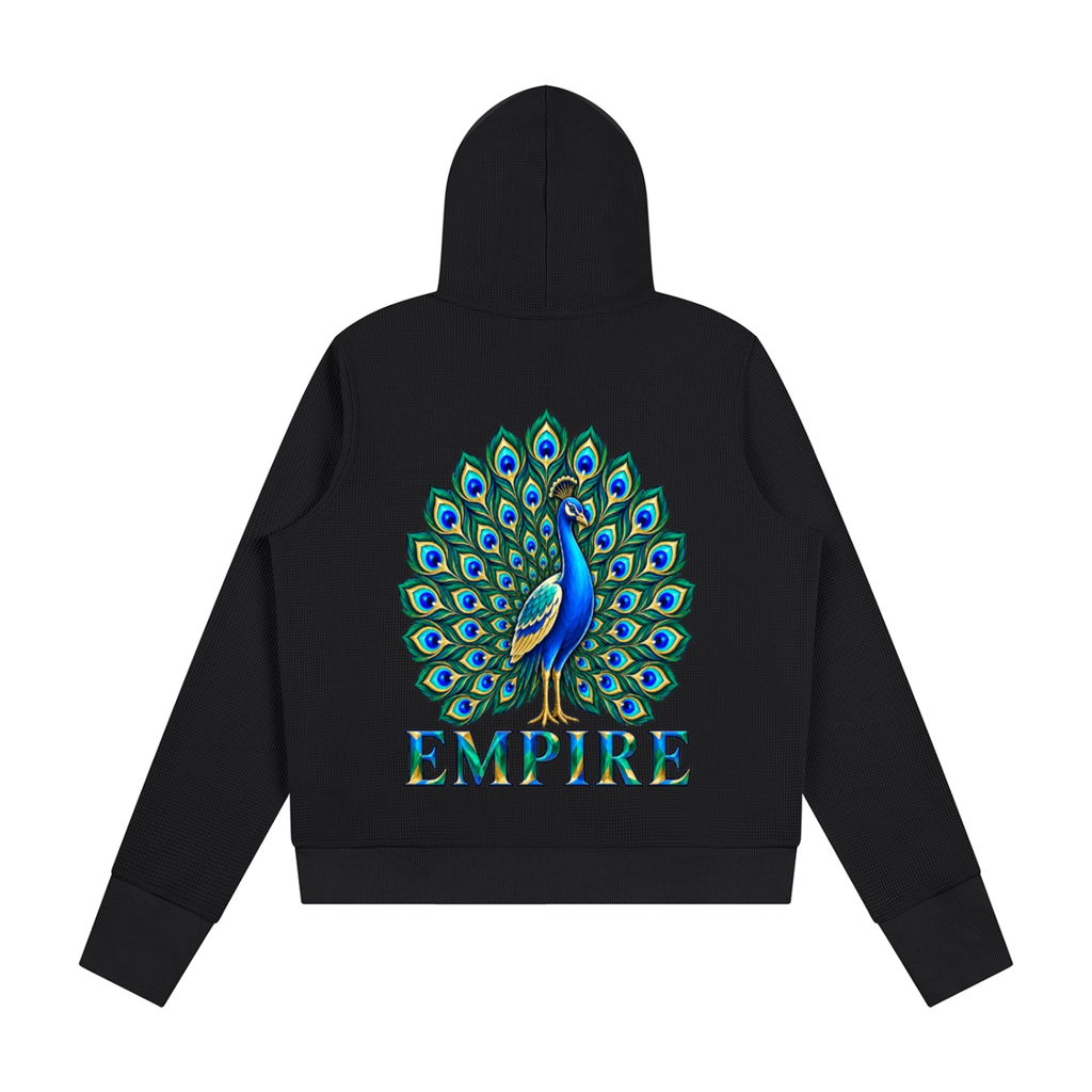 EMPIRE Women's Waffle Full-Zip Hoodie — Empire Midnight Peacock