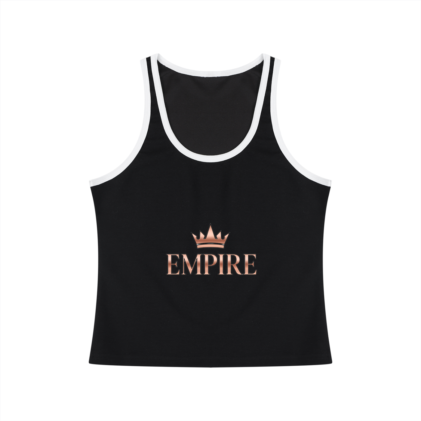 EMPIRE Color Block Cropped Tank Top — Bold Contrast