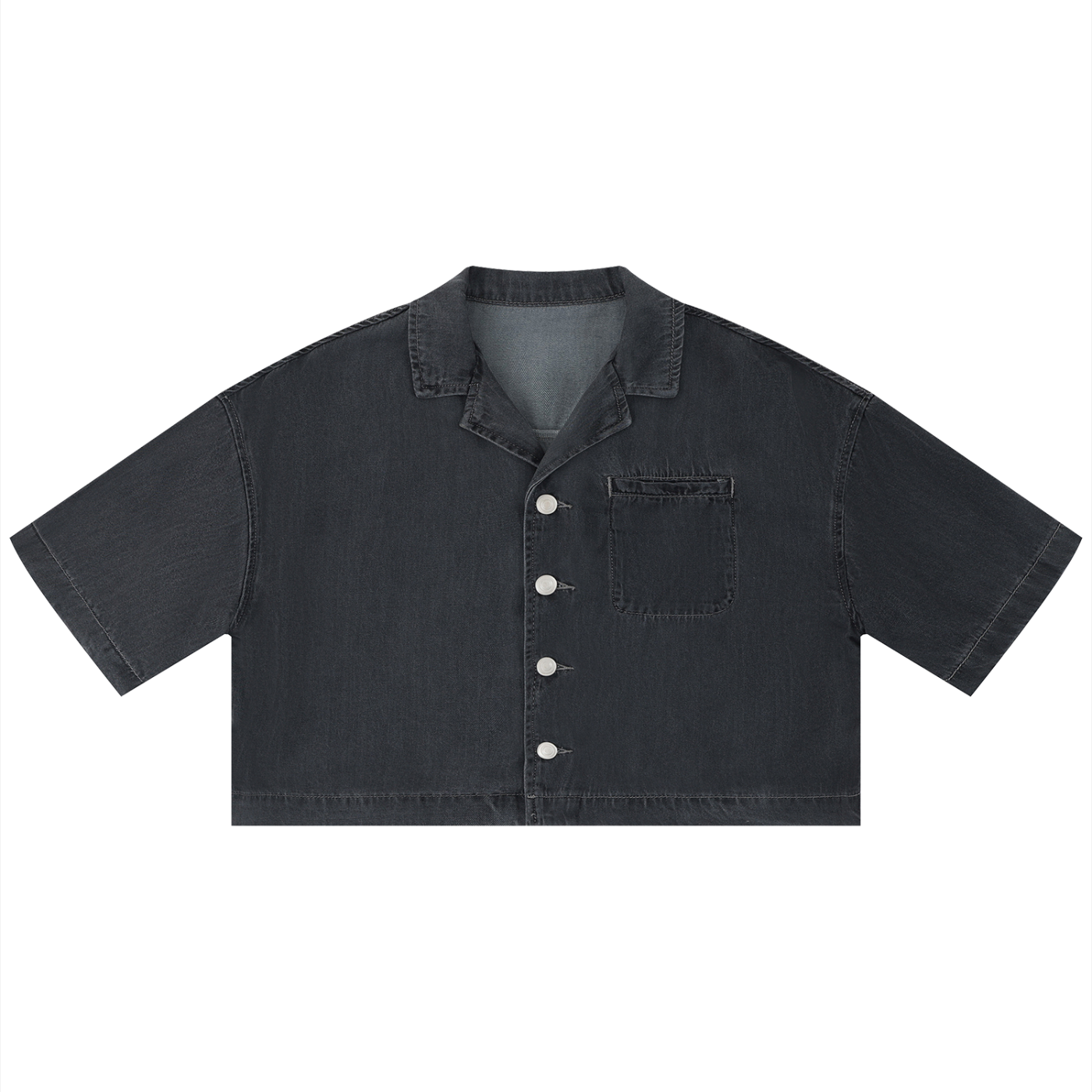 EMPIRE Vintage Wash Boxy Cropped Shirt — Effortless Edge