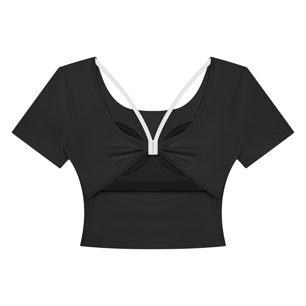 EMPIRE Women's Color-Block Cropped Tee — Empire Silk Knot