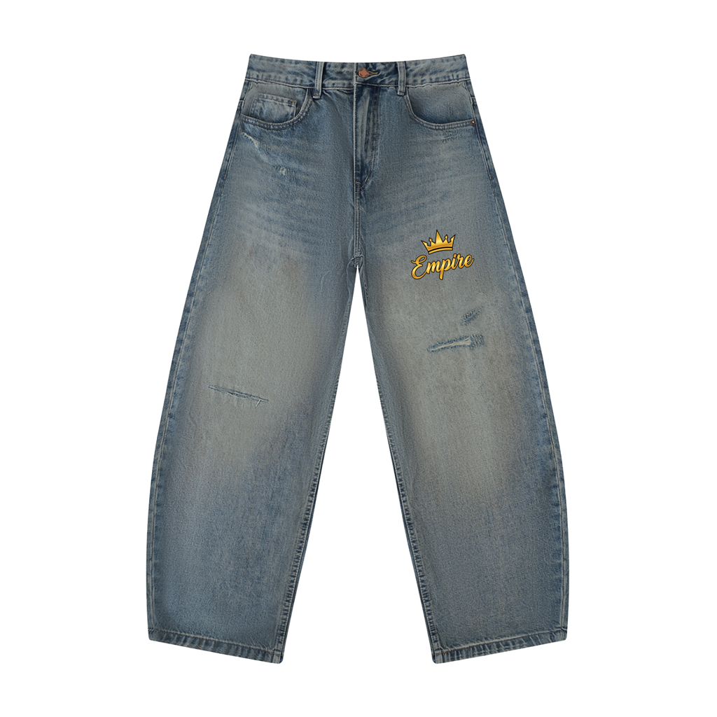 EMPIRE Distressed Barrel Leg Jeans — Controlled Chaos