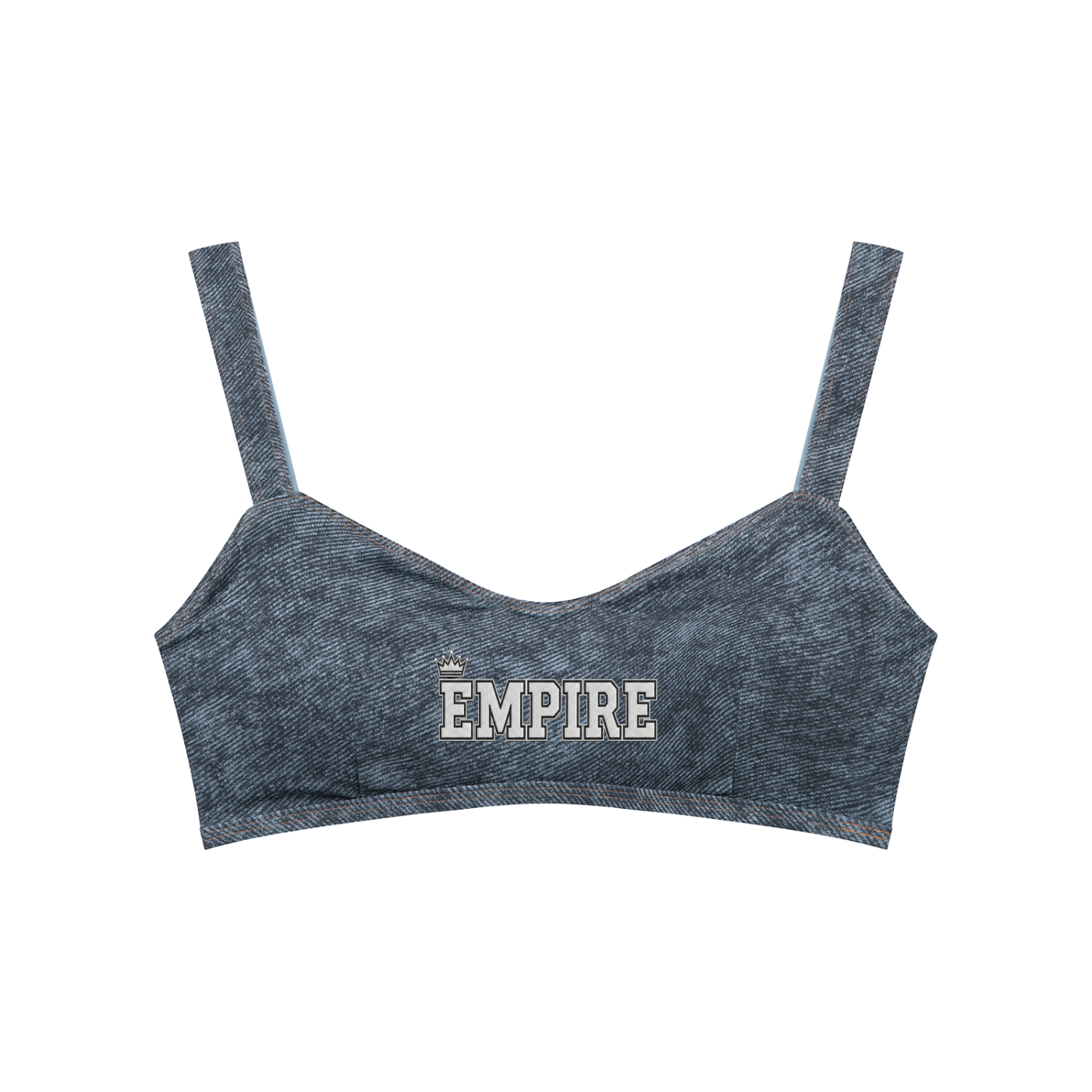 EMPIRE Faux Denim Sports Bra — Premium Women's Activewear