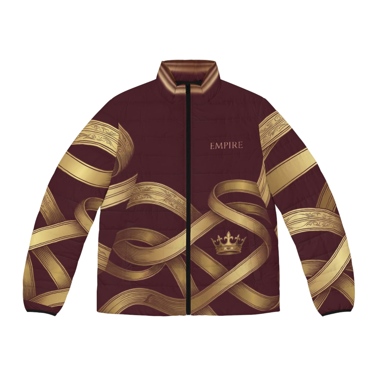 EMPIRE Men's Stand-Collar Puffer Jacket — Empire ruban entrelacés