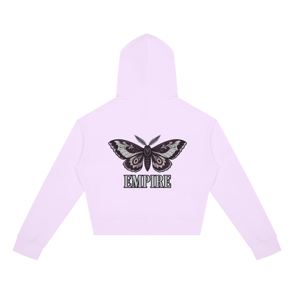 EMPIRE Women's Short Full-Zip Hoodie — Empire Velvet Moth