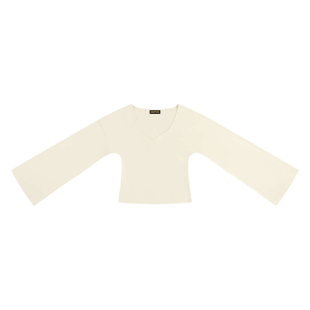 EMPIRE Women's V-Neck Bell-Sleeve Top