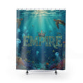 EMPIRE Shower Curtain — Underwater Ocean Turtle & Jellyfish Design