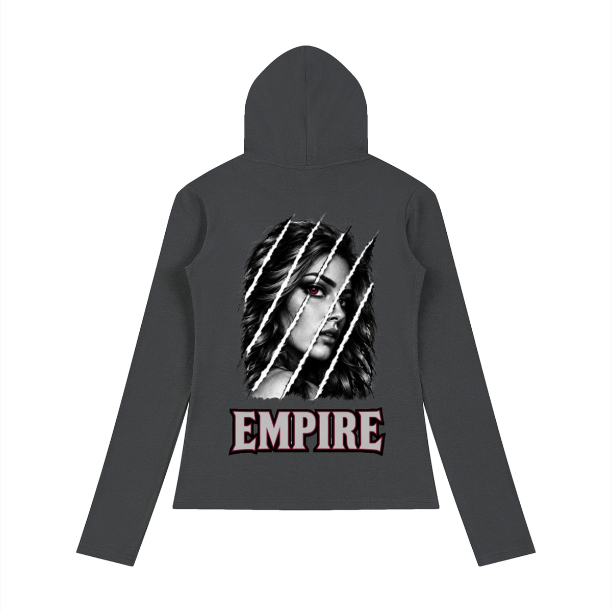 EMPIRE Women's Slim Hooded Half-Button Top — Empire Fragmented Muse