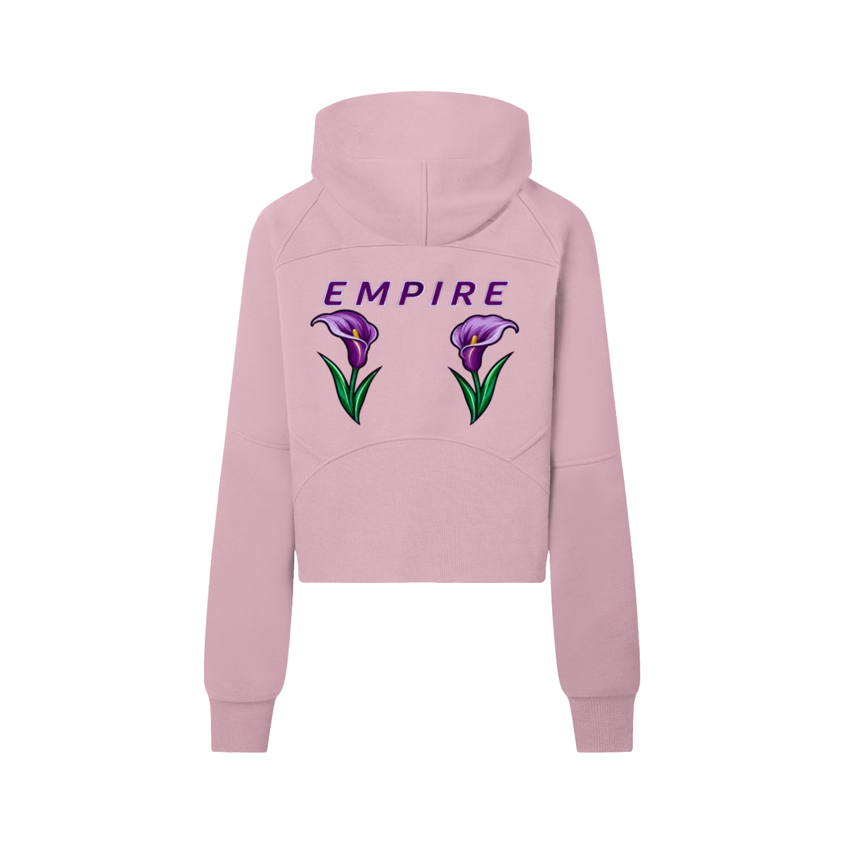 EMPIRE Women's Cropped Half-Zip Hoodie — Empire Purple Arums