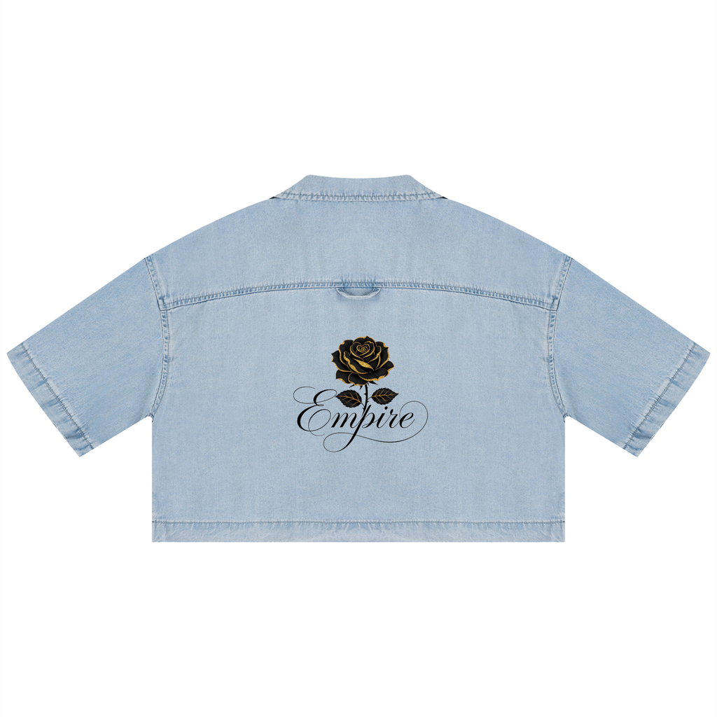 EMPIRE Vintage Wash Boxy Cropped Shirt — Effortless Edge