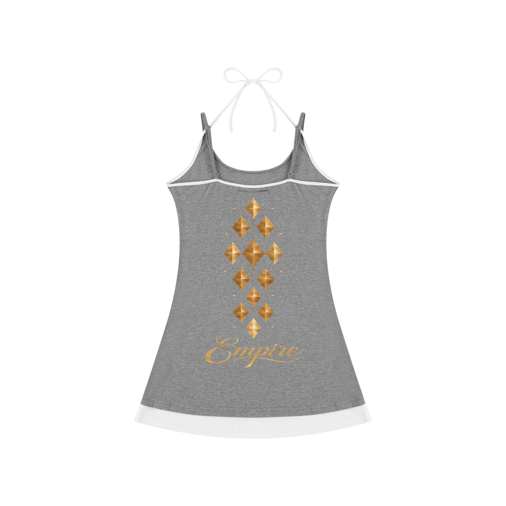 EMPIRE Women's Short Sleeveless Dress — Gold Facets