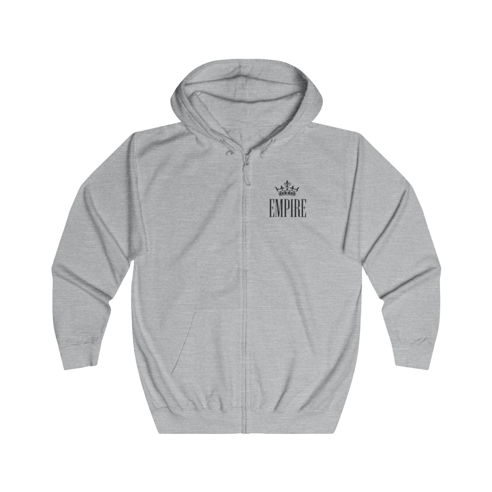 EMPIRE Crown Rose Full Zip Hoodie — Elegant Women's Hoodie