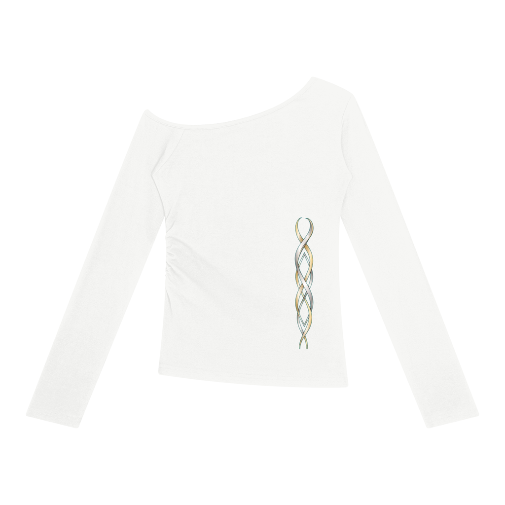 EMPIRE Women's Off-Shoulder Long-Sleeve Top — Carbon Filament