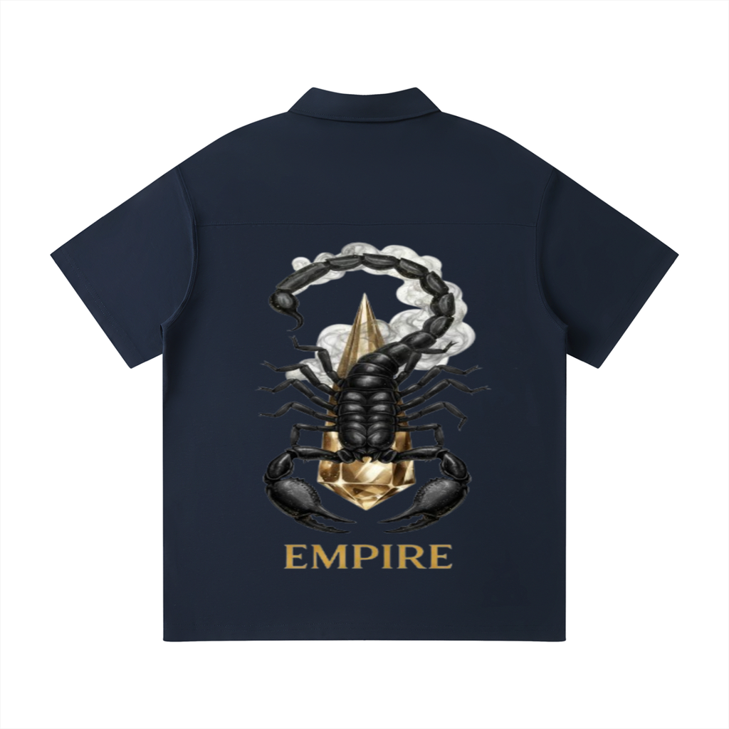 EMPIRE Men’s Quarter-Zip Polo Shirt — Meteor Scorpio