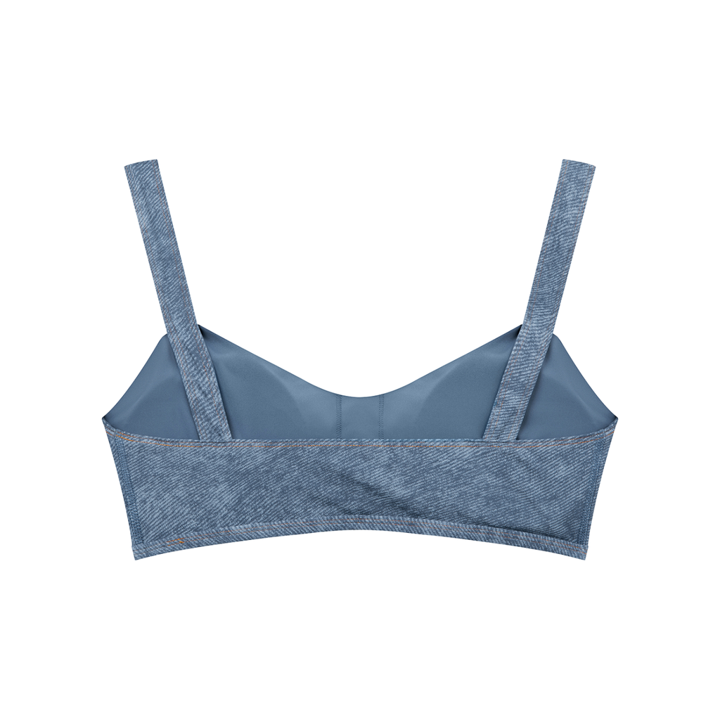 EMPIRE Faux Denim Sports Bra — Premium Women's Activewear