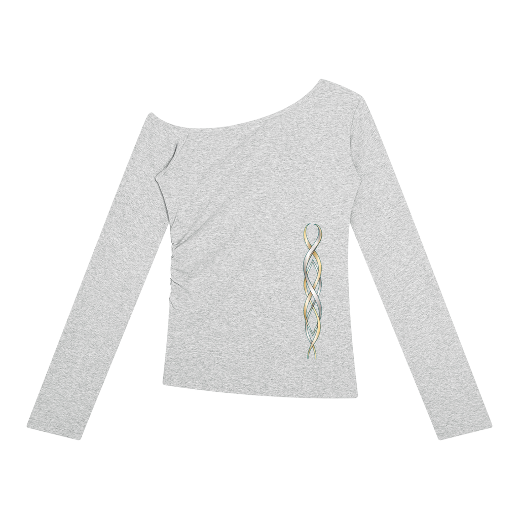 EMPIRE Women's Off-Shoulder Long-Sleeve Top — Carbon Filament