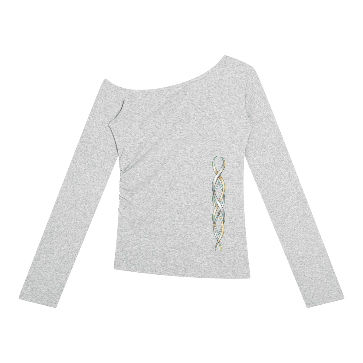 EMPIRE Women's Off-Shoulder Long-Sleeve Top — Carbon Filament