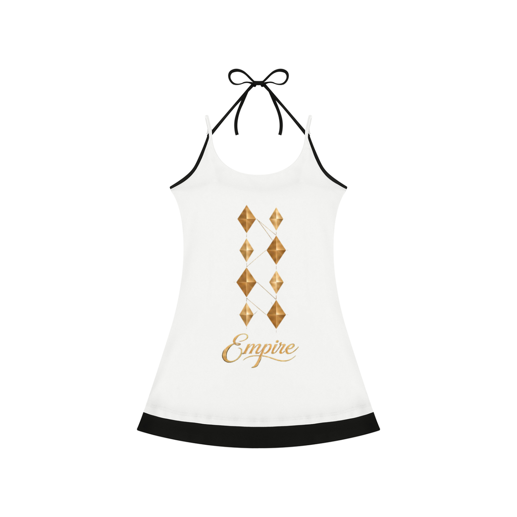 EMPIRE Women's Short Sleeveless Dress — Gold Facets