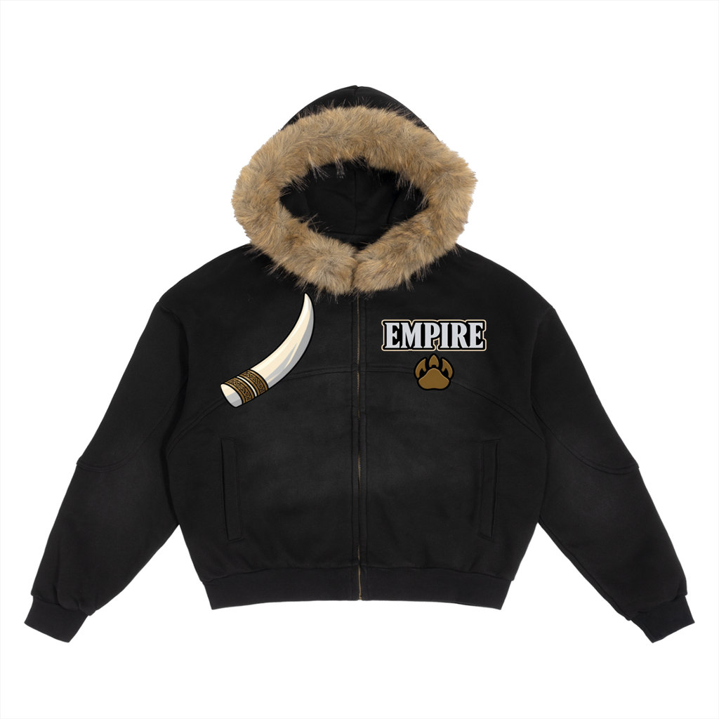 EMPIRE Men’s Boxy Detachable Fur-Lined Hoodie — Empire Ice Mammoth