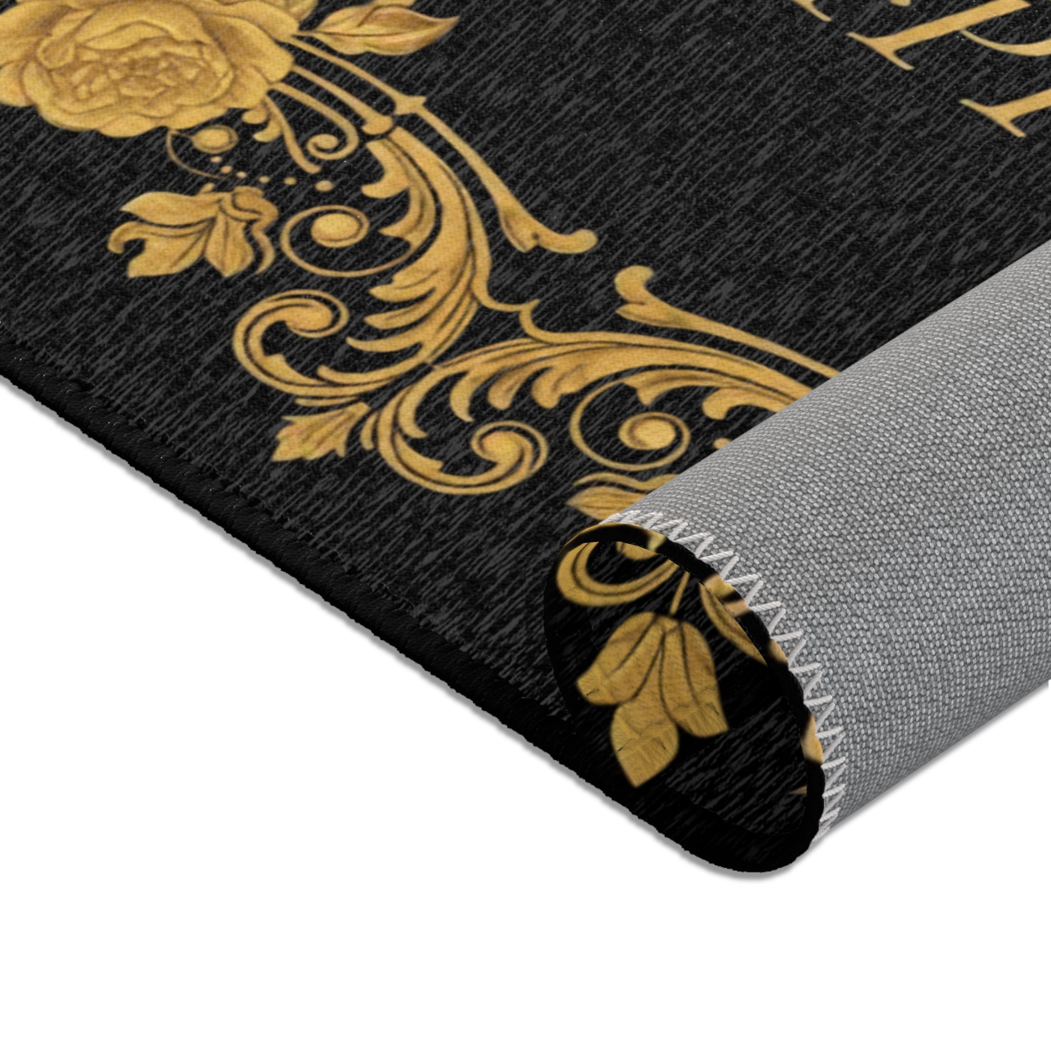 EMPIRE Area Rug — Baroque Floral Gold