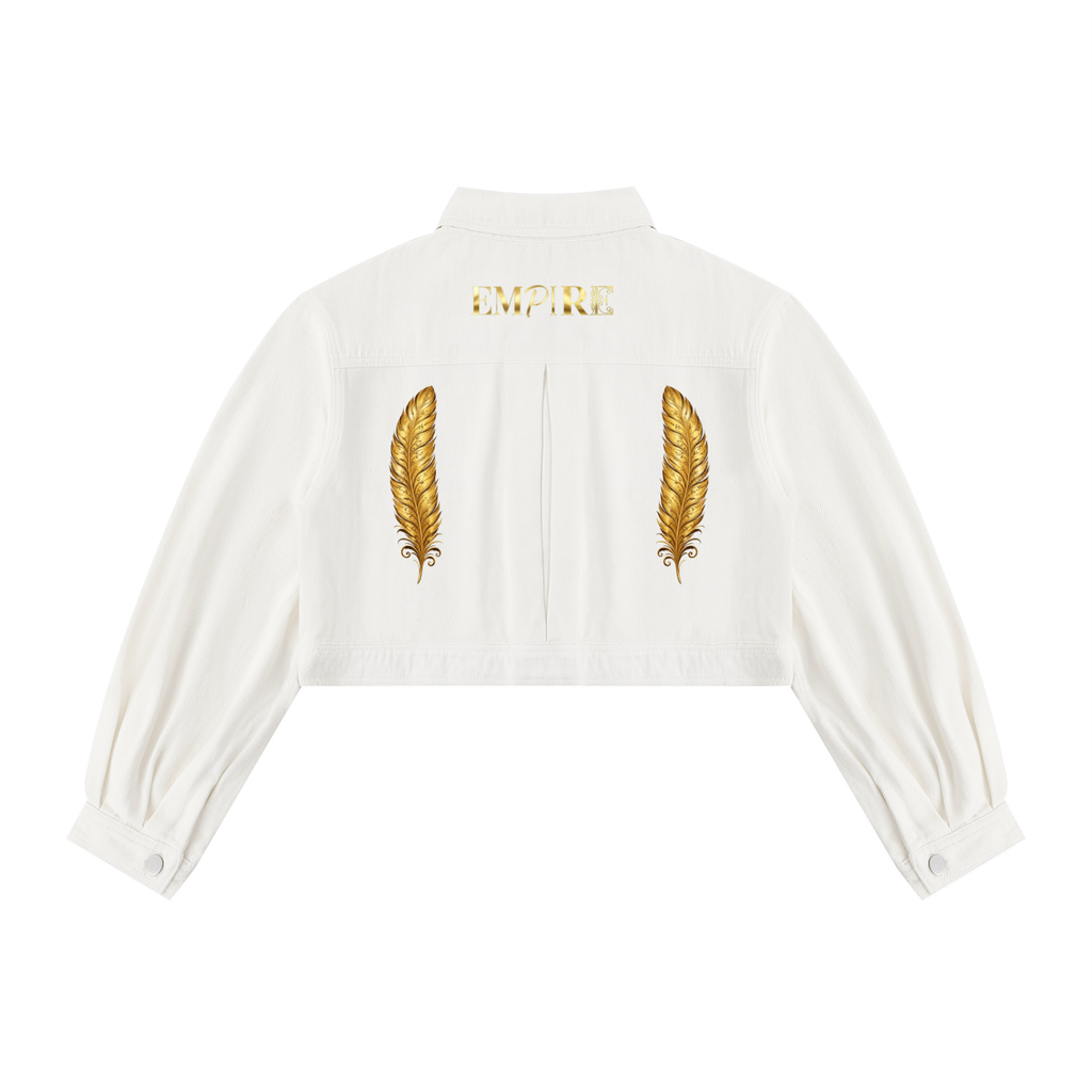 EMPIRE Women's Short Cotton Denim Jacket — Empire Golden Quills