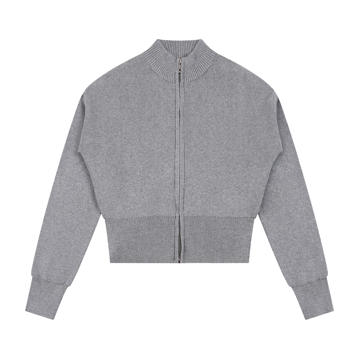 EMPIRE Women's Short Mock-Neck Zip Cardigan — Empire Signature