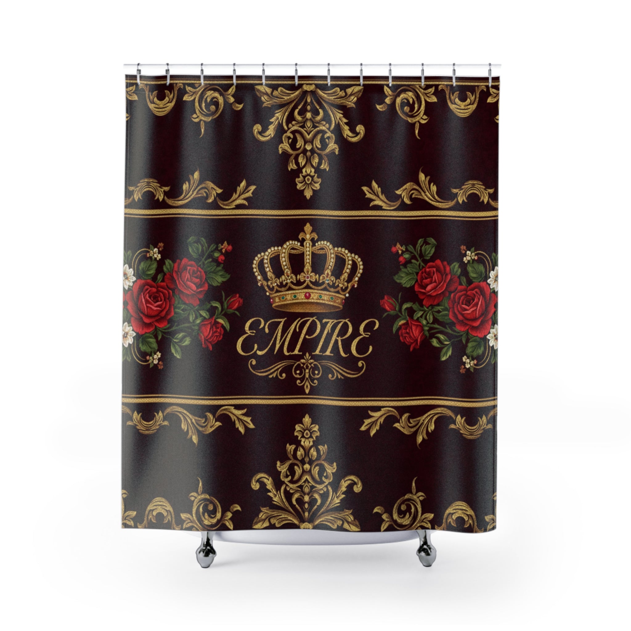 EMPIRE Shower Curtain — Royal Crown & Rose Bathroom Design
