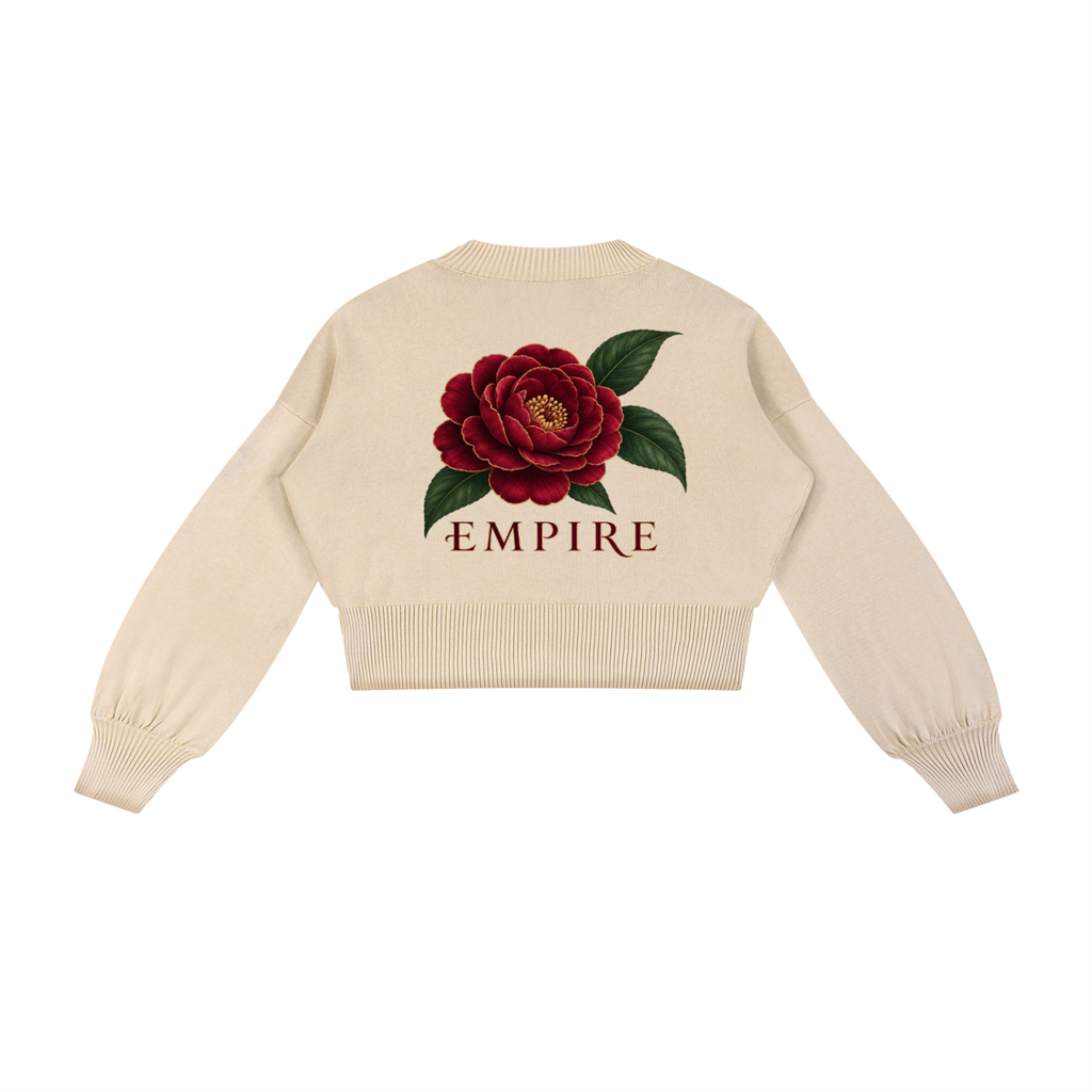 EMPIRE Women's Mineral-Wash Cropped Sweater — Empire Velvet Camellia