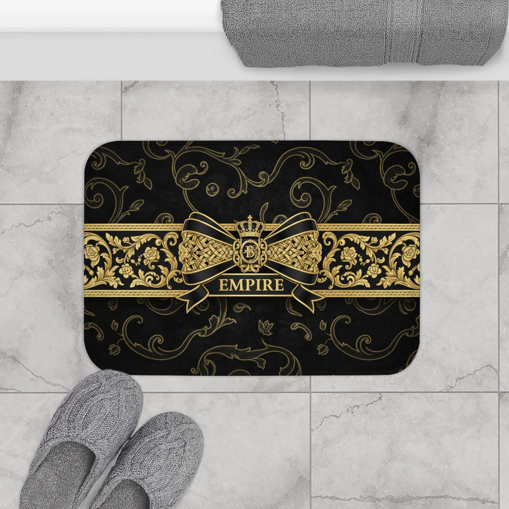 EMPIRE Bath Mat — Luxurious Black & Gold Baroque Design