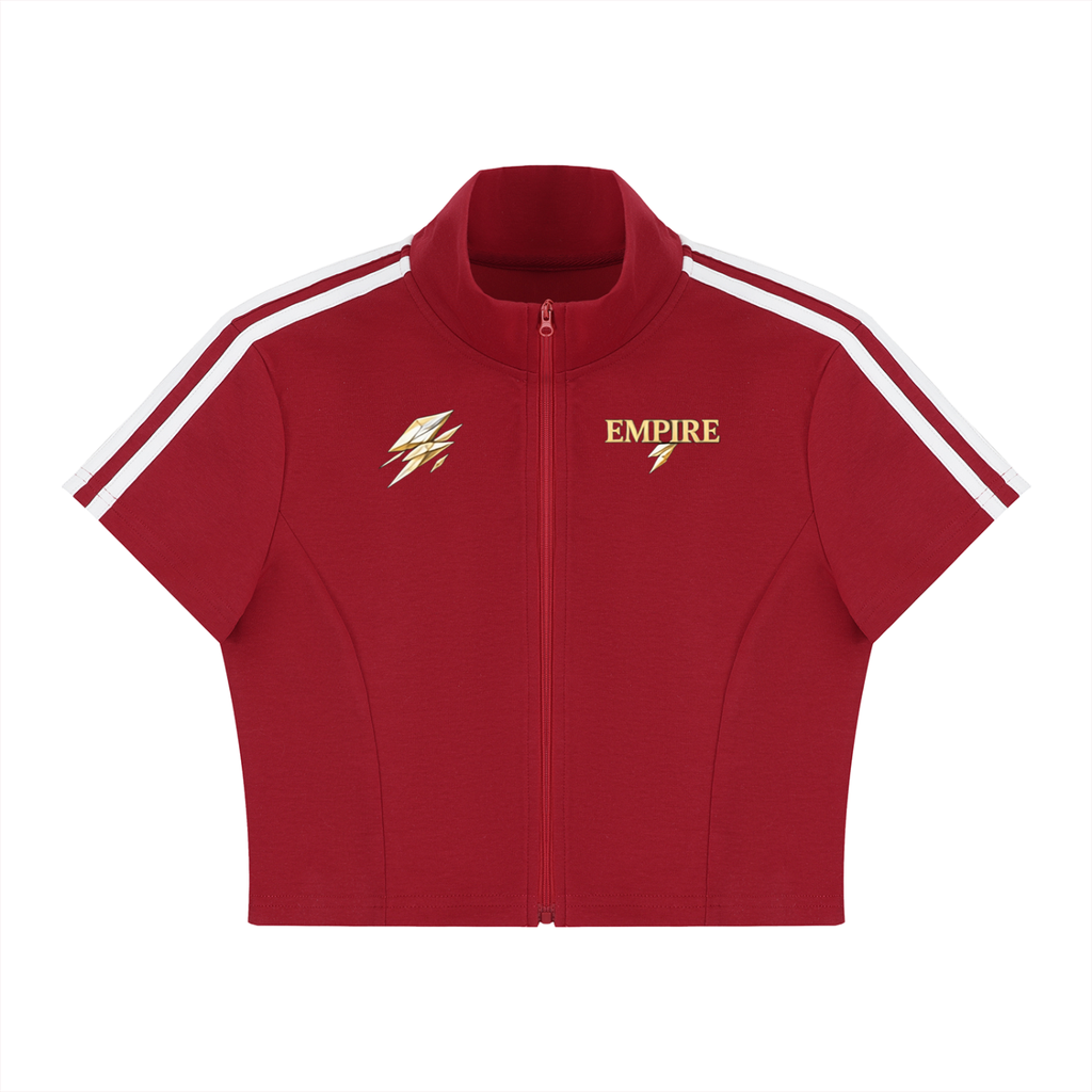 EMPIRE Women's Cropped Full-Zip Top — Voltage Prism