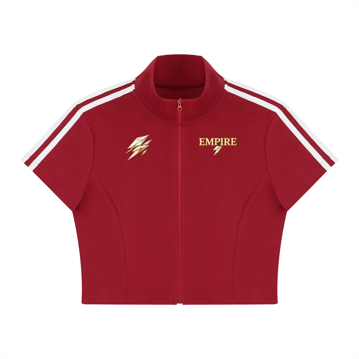EMPIRE Women's Cropped Full-Zip Top — Voltage Prism