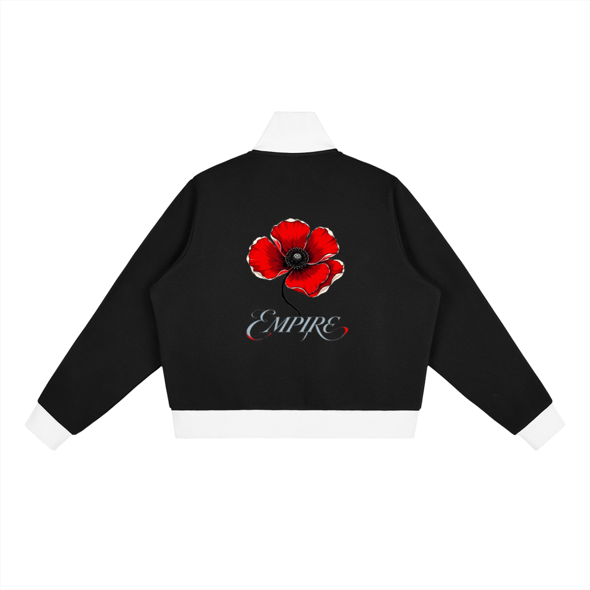 EMPIRE Women's Cropped Fleece Track Jacket — Empire Scarlet Poppy