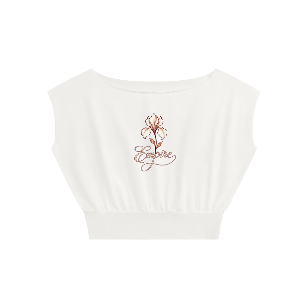 EMPIRE Women's Raw-Edge Crop Top — Flower Signature