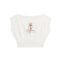 EMPIRE Women's Raw-Edge Crop Top — Flower Signature