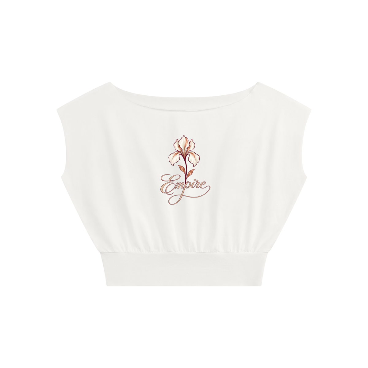 EMPIRE Women's Raw-Edge Crop Top — Flower Signature
