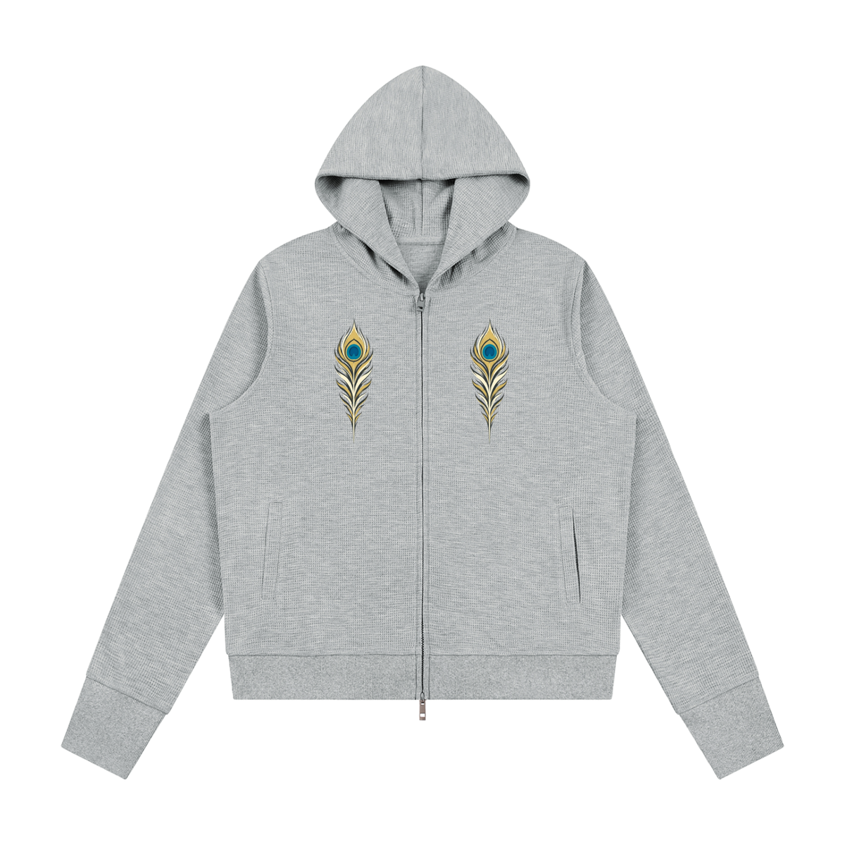 EMPIRE Women's Waffle Full-Zip Hoodie — Empire Midnight Peacock