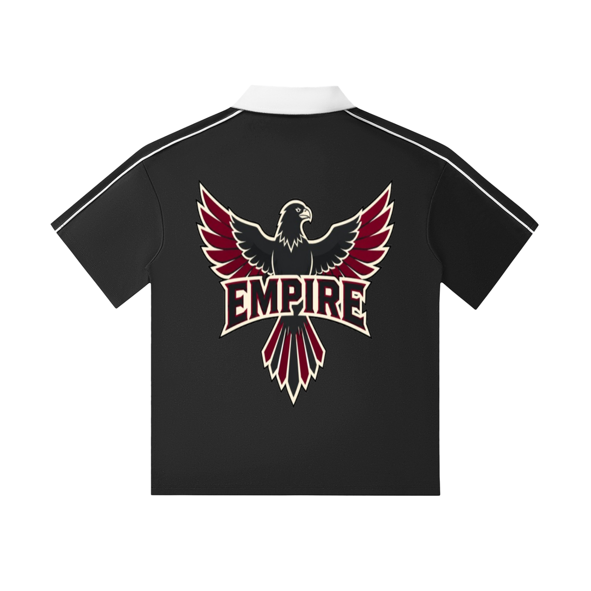 EMPIRE Men’s Contrast-Collar Short-Sleeve Polo — Falcon Strike