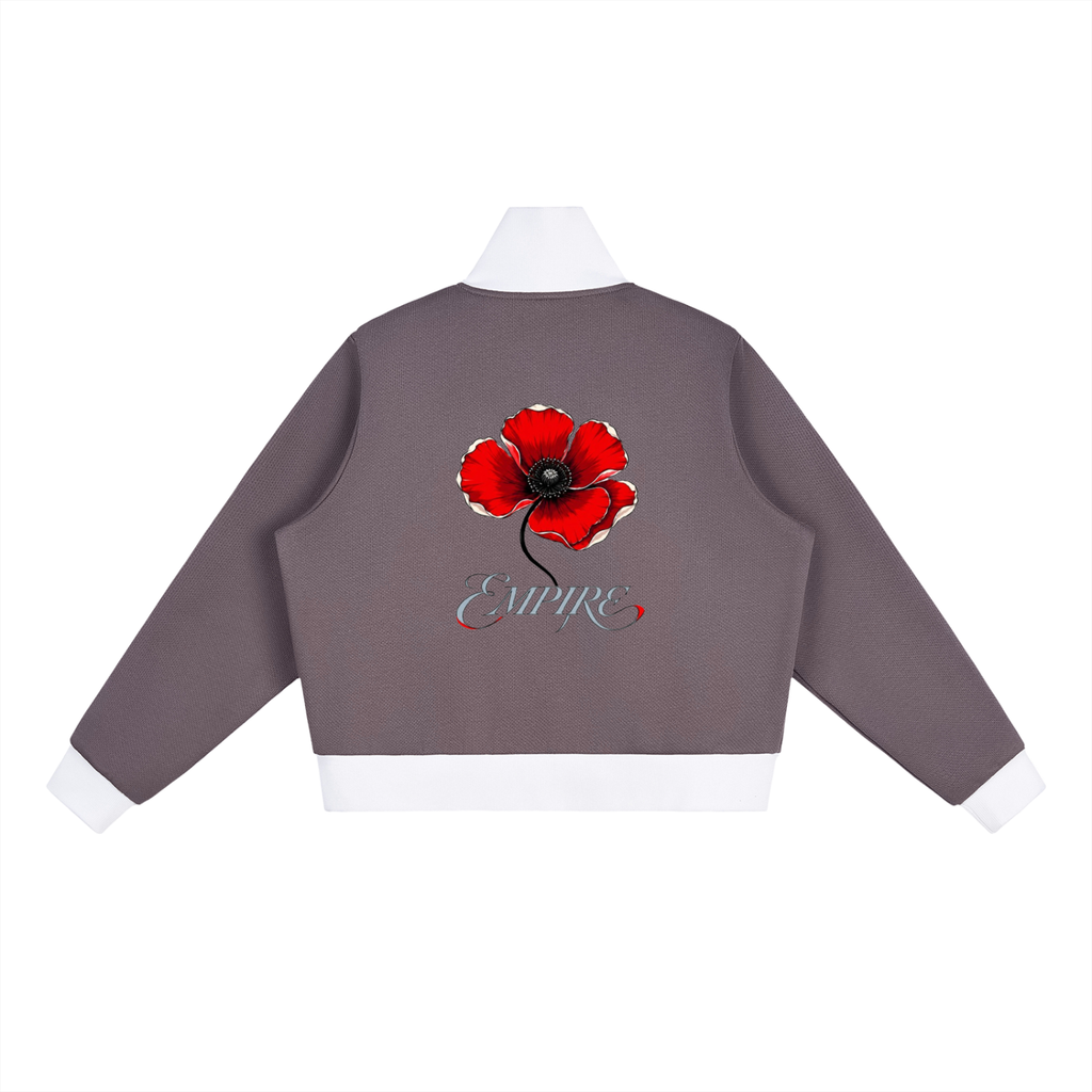 EMPIRE Women's Cropped Fleece Track Jacket — Empire Scarlet Poppy
