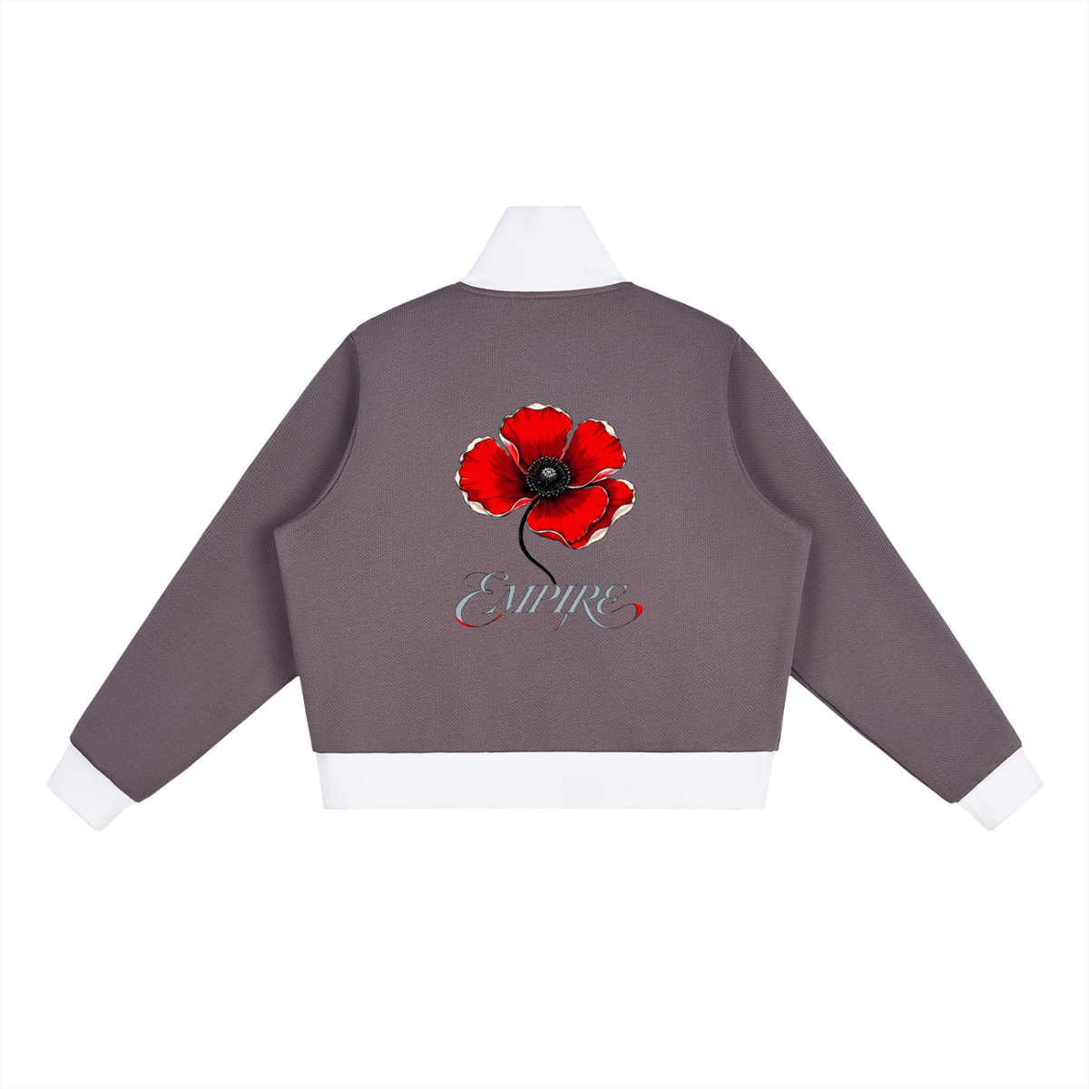 EMPIRE Women's Cropped Fleece Track Jacket — Empire Scarlet Poppy