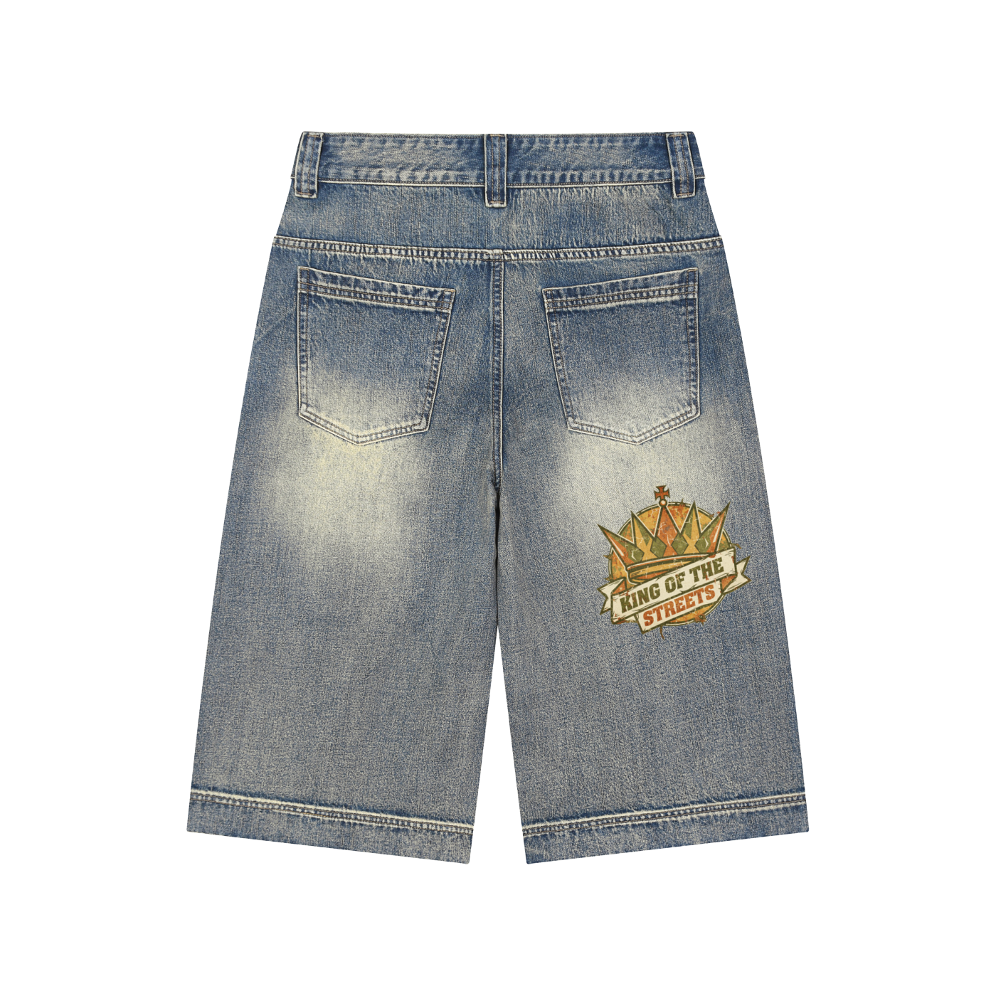 EMPIRE Men Denim Shorts — Vintage Wash Baggy Collection