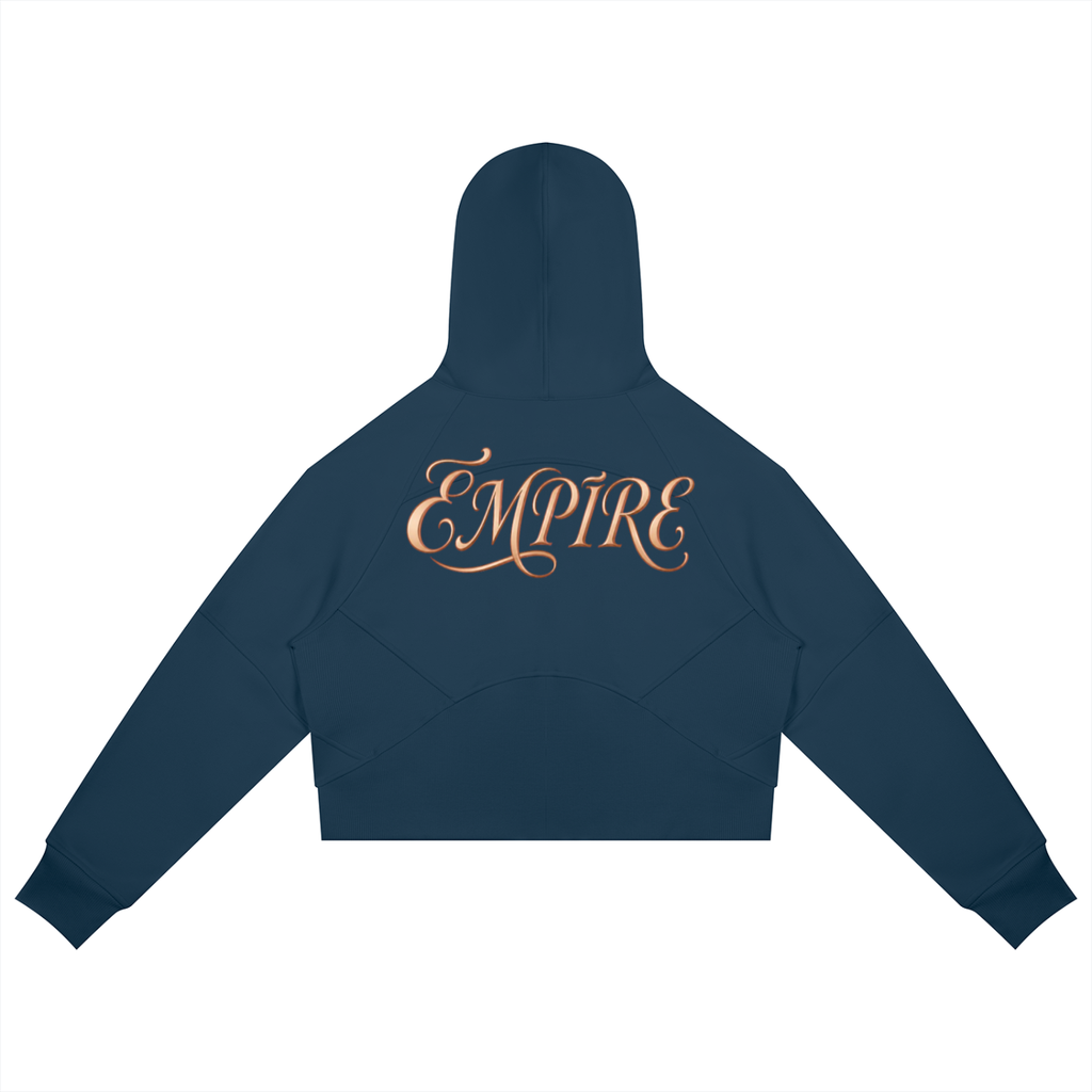 EMPIRE Women's Cropped Zip-Through Hoodie