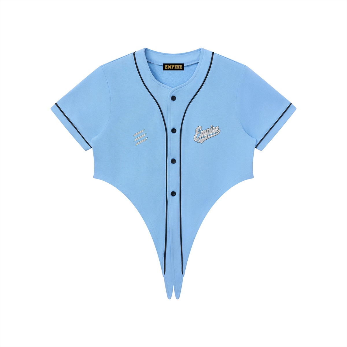 EMPIRE Women's Cropped Baseball Jersey — Silver Signature