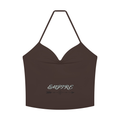 EMPIRE Women's Ruched Halter Crop Top — Empire Ornamental Arrow