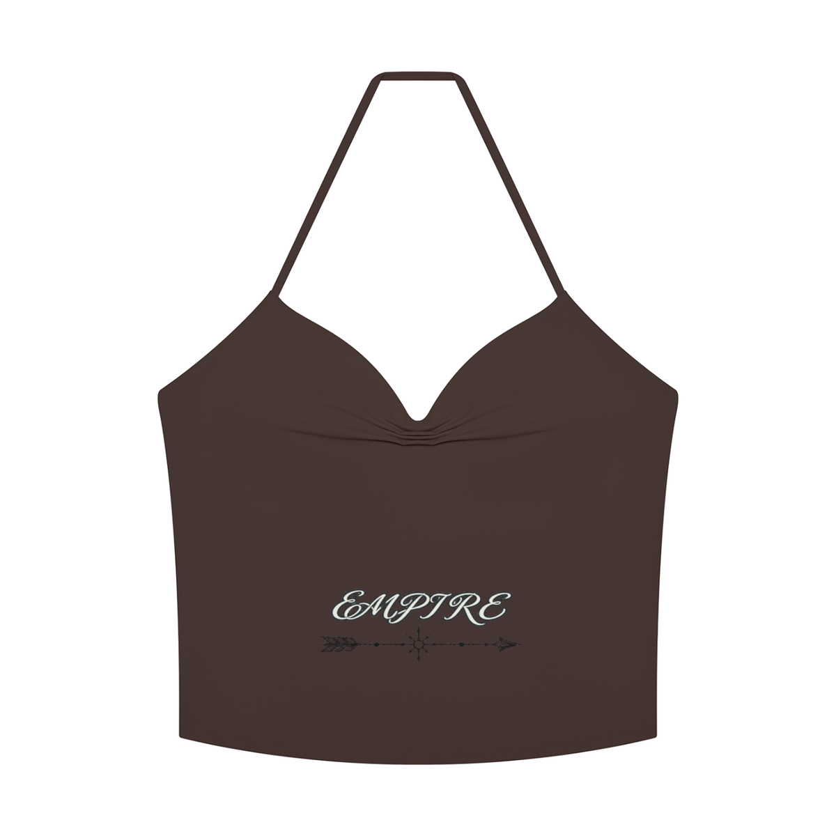 EMPIRE Women's Ruched Halter Crop Top — Empire Ornamental Arrow