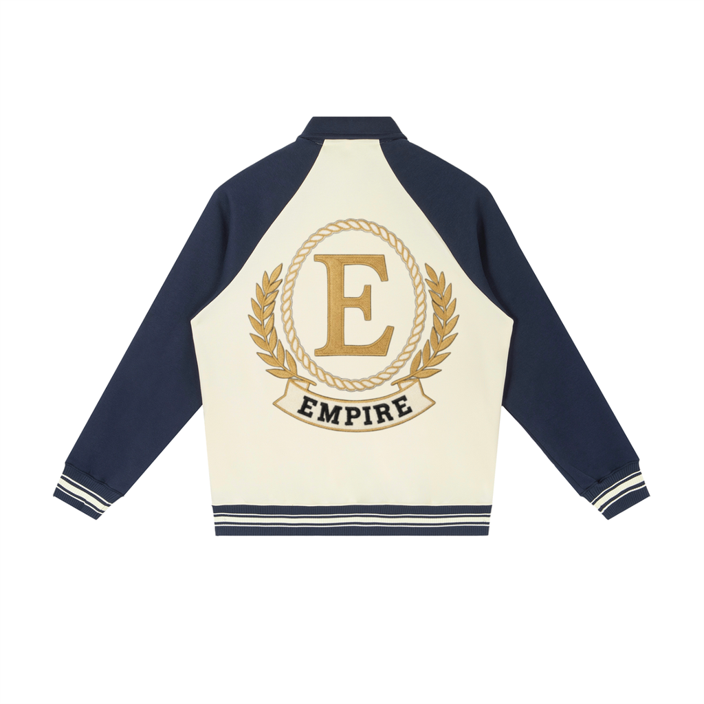 EMPIRE Men’s Contrast Raglan-Sleeve Baseball Jacket — Private Club